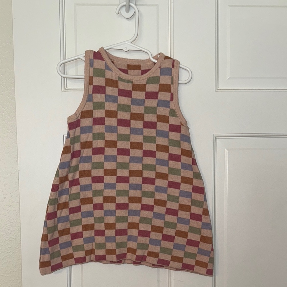 Toddler Girl Colorful Checkered Sleeveless Dress